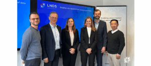 Stéphanie Obertin, Minister for Digitalisation, Minister for Research and Higher Education, and Elisabeth Margue, Minister of Justice, Minister Delegate to the Prime Minister for Media and Connectivity, at the LNDS offices in Belval